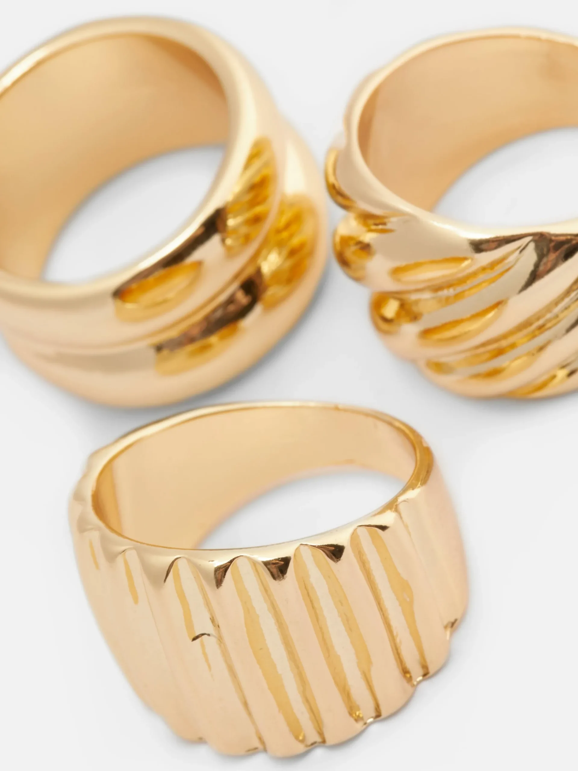 Schmuck|Primark Verschiedene, Breite Ringe, 3er-Pack Gelb