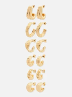 Schmuck|Primark Verschiedene Gedrehte Creolen, 6er-Pack Gelb