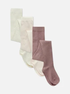 Socken Und Strumpfhosen|Primark Verschiedene Gerippte Strumpfhosen, 3er-Pack Rosa