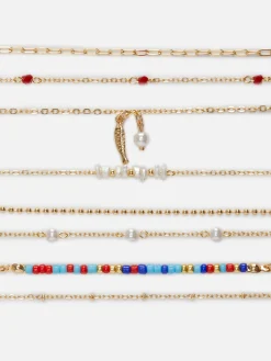Schmuck|Primark Verschiedene Kunstperlen-Armbänder, 8er-Pack Rot