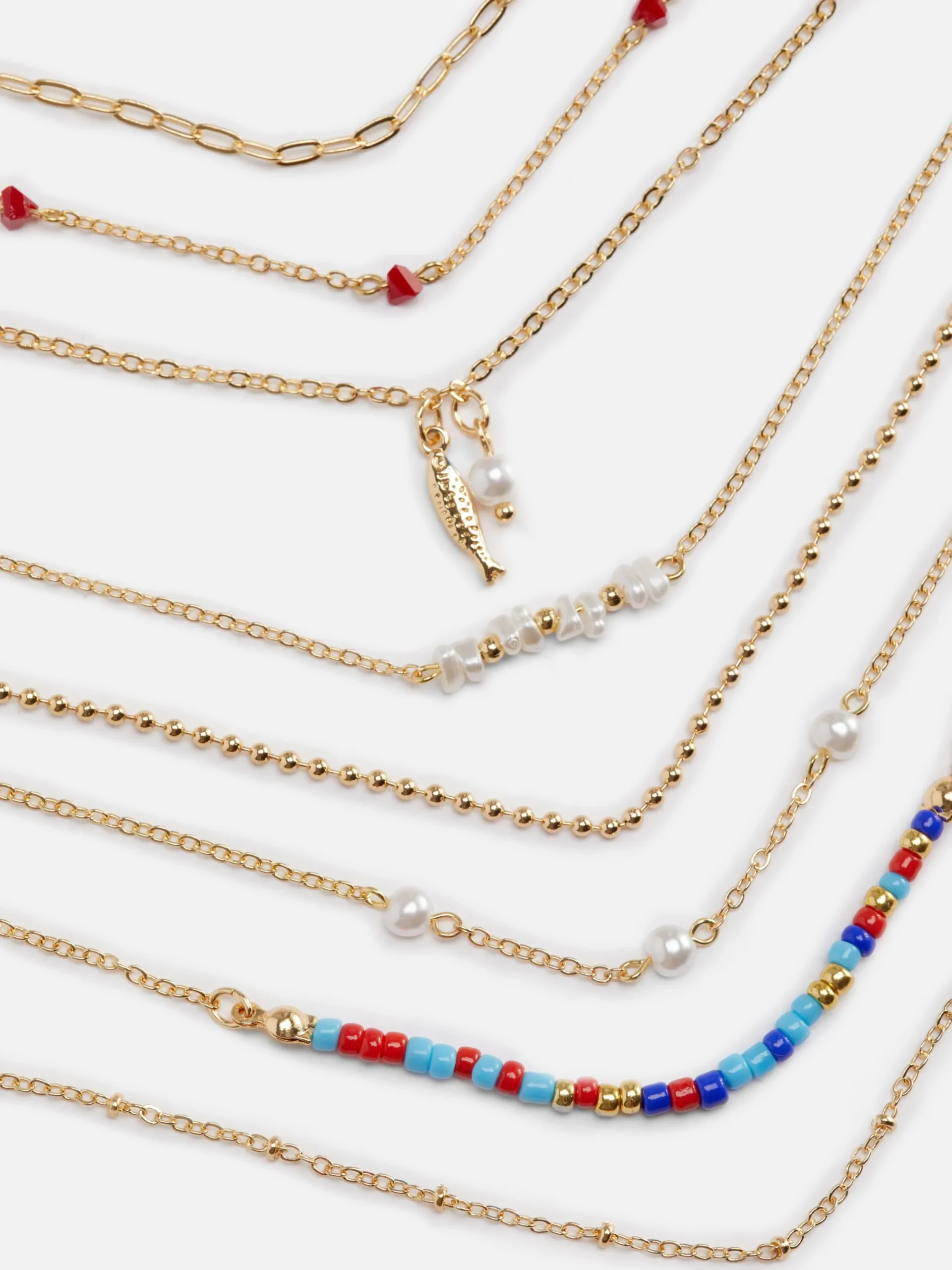 Schmuck|Primark Verschiedene Kunstperlen-Armbänder, 8er-Pack Rot
