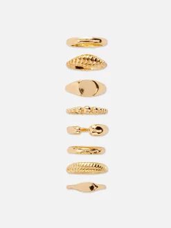 Schmuck|Primark Verschiedene Ringe, 8er-Pack Gelb