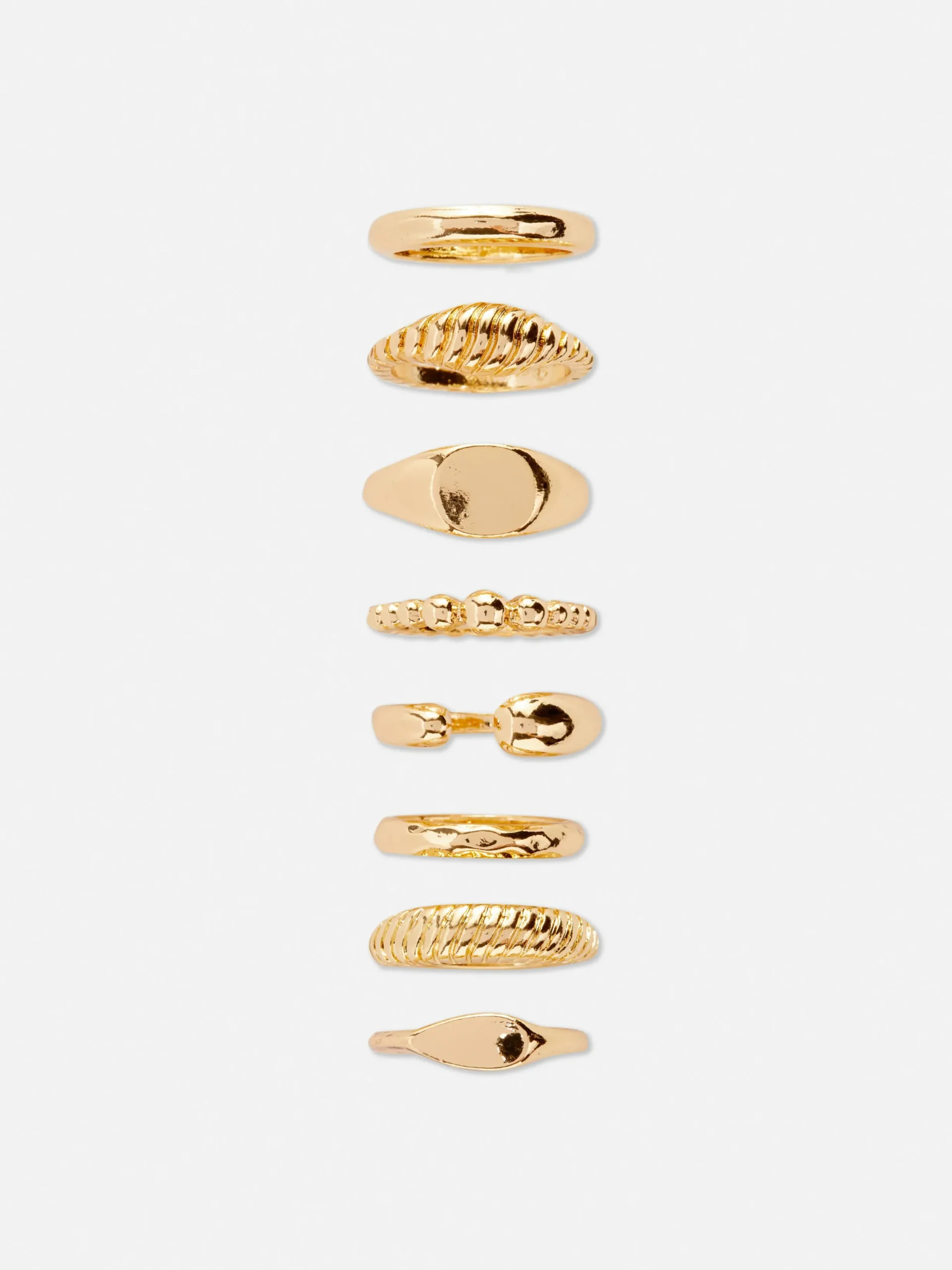Schmuck|Primark Verschiedene Ringe, 8er-Pack Gelb