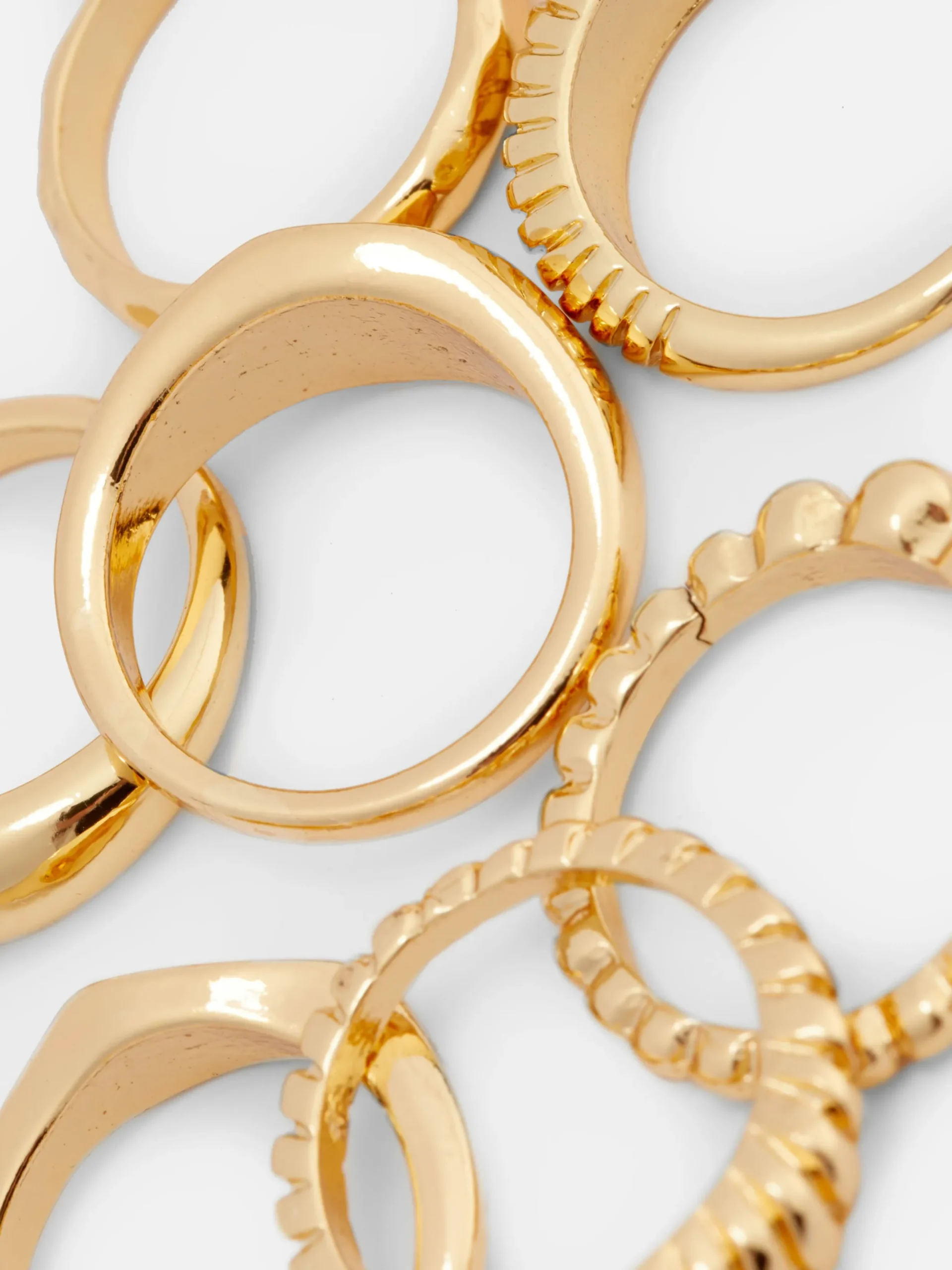 Schmuck|Primark Verschiedene Ringe, 8er-Pack Gelb