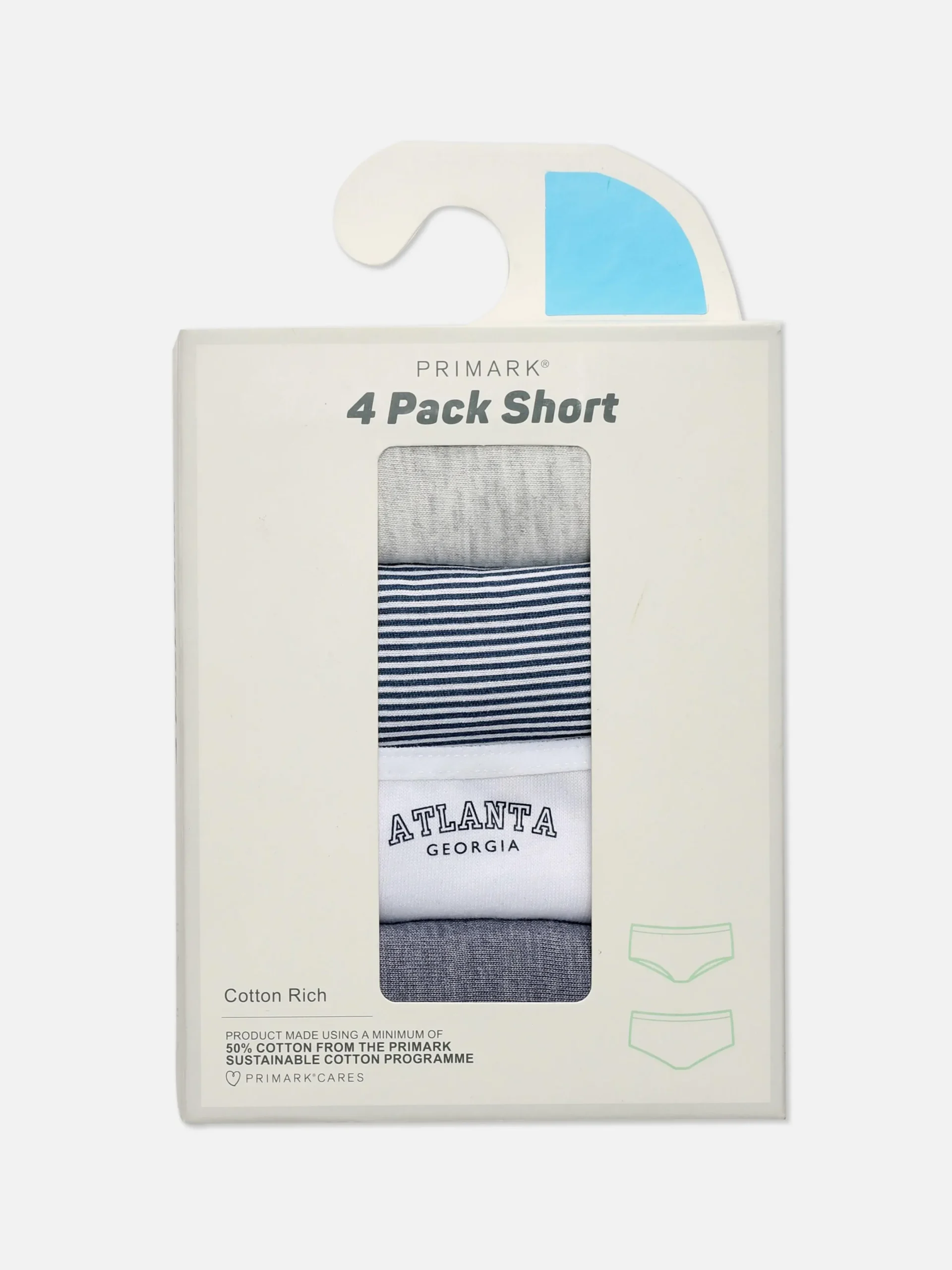 Slips|Primark Verschiedene Shorts Für Jeden Tag, 4er-Pack Hellblau
