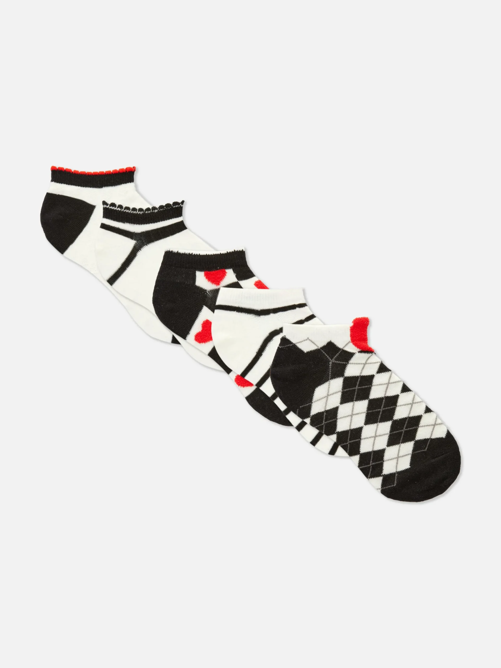 Socken Und Strumpfhosen|Primark Verschiedene Sneakersocken, 5er-Pack Schwarz