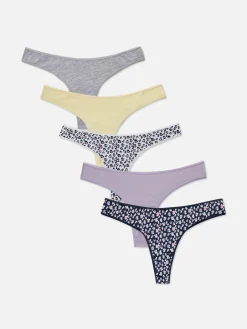 Slips|Primark Verschiedene Tangas Für Jeden Tag, 5er-Pack Lilafarben