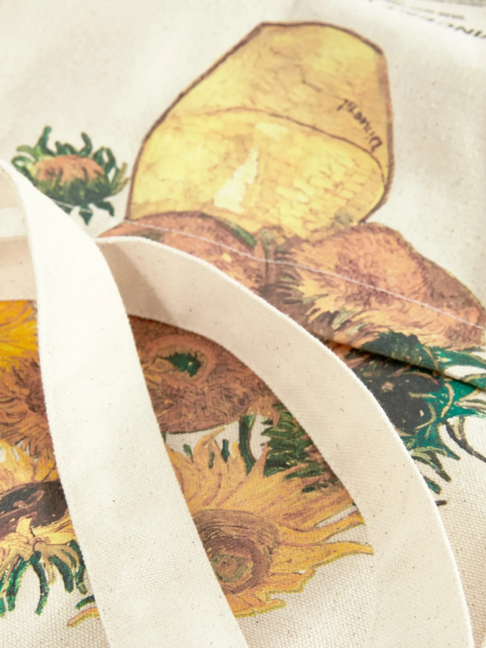 Reiseaccessoires|Primark „Vincent Van Gogh Sonnenblumen“ XL-Tragetasche Naturfarben