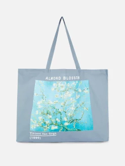 Reiseaccessoires|Primark „Vincent Van Gogh“ XL-Tragetasche Aus Canvas Blau