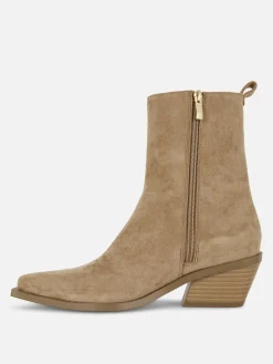 Stiefel|Denim|Primark Westernstiefeletten Mit Niedrigem Absatz Taupefarben