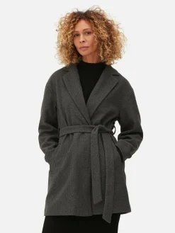 Jacken Und Mäntel|Primark Wickelmantel Mit Gürtel Anthrazitfarben