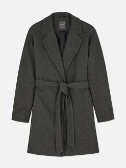 Jacken Und Mäntel|Primark Wickelmantel Mit Gürtel Anthrazitfarben