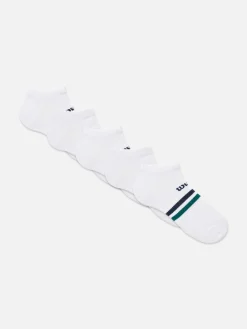 Socken|Sportbekleidung|Primark „Wilson“ Sneakersocken, 5er-Pack Weiß