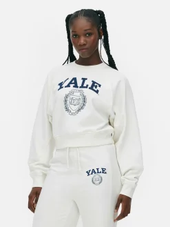 Hoodies Und Sweatshirts|Primark „Yale“ Sweatshirt Mit Geradem Schnitt Und Grafik Elfenbeinfarben
