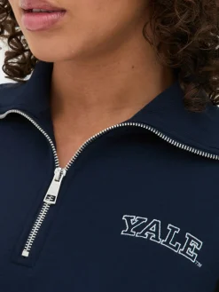 Hoodies Und Sweatshirts|Primark „Yale“ Sweatshirt Mit Halbem Reißverschluss Marineblau