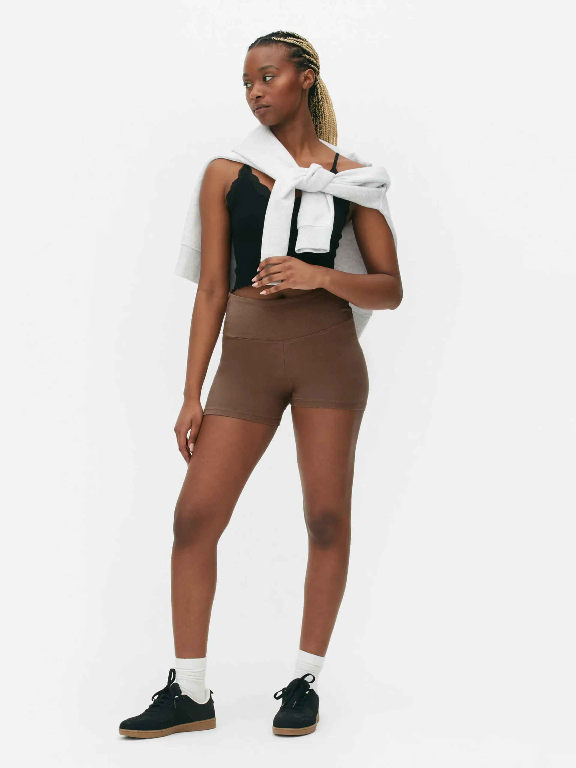 Shorts|Primark Yogashorts Mit Hohem Bund, 2er-Pack Schwarz/Nude