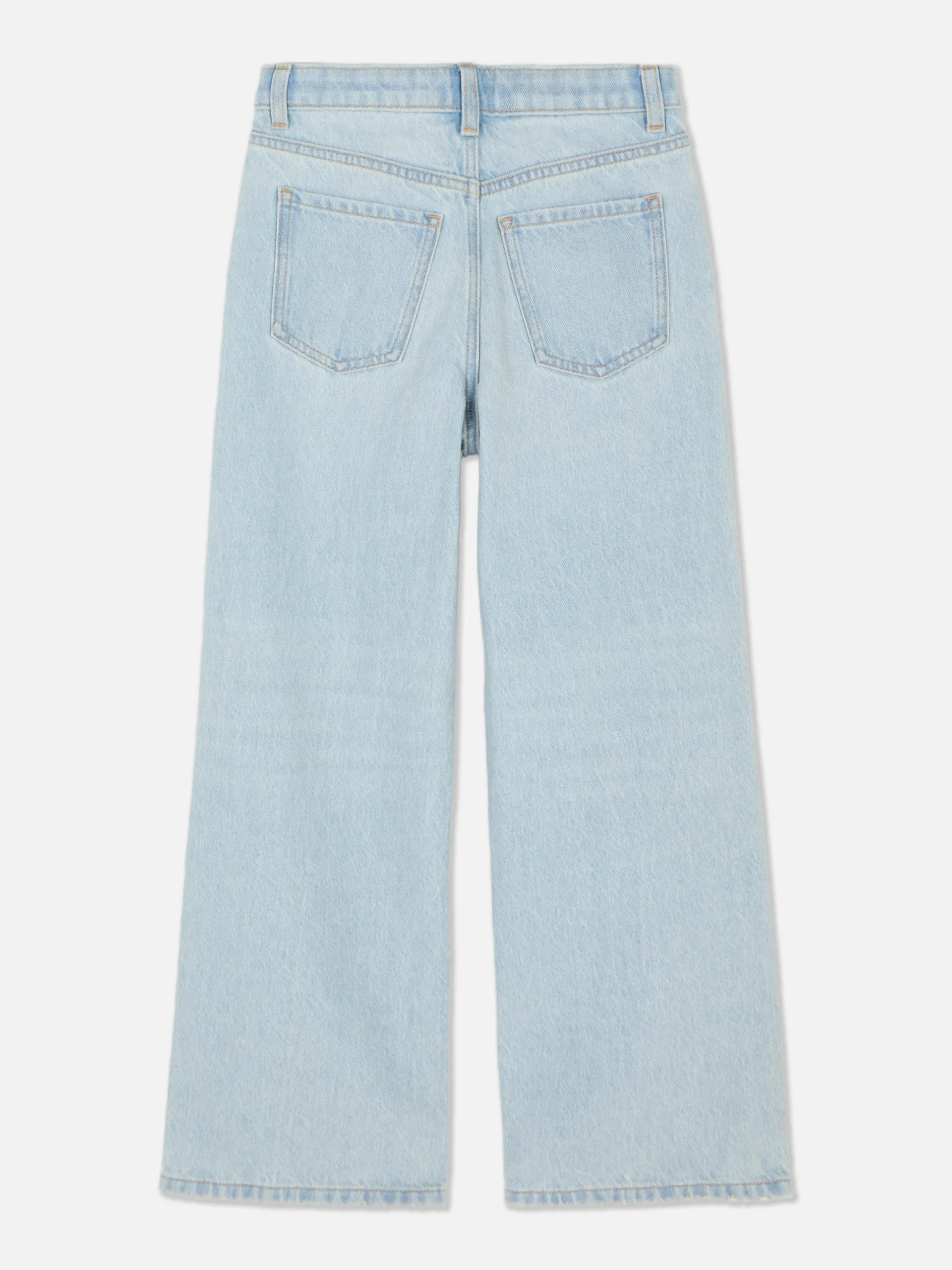 Jeans|Primark Zerrissene Denim-Jeans Mit Weitem Bein Hellblau