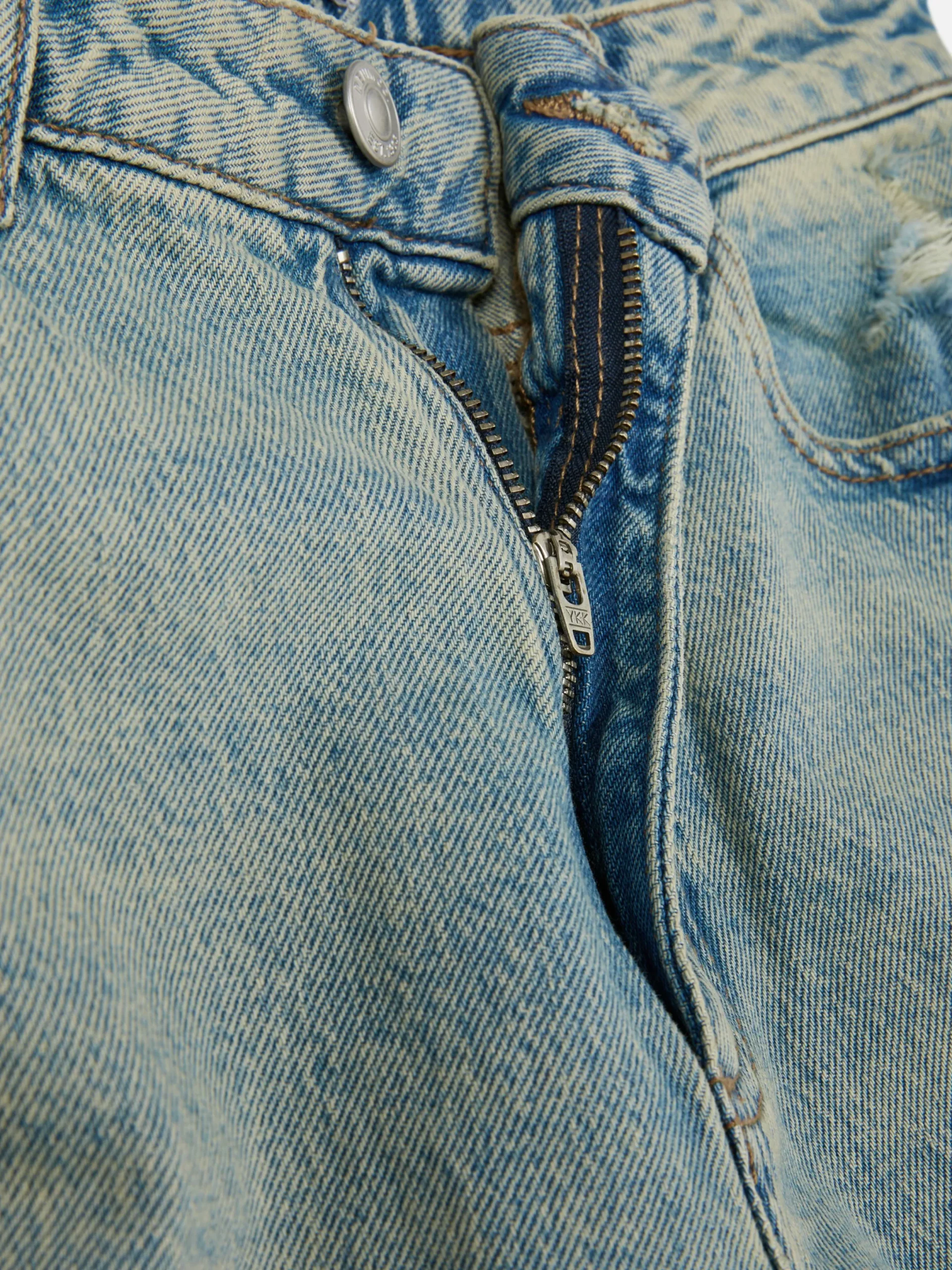Denim|Jeans|Primark Zerrissene Mom-Jeans Aus Denim Hellblau