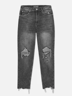 Denim|Jeans|Primark Zerrissene Mom-Jeans Aus Denim Schwarz