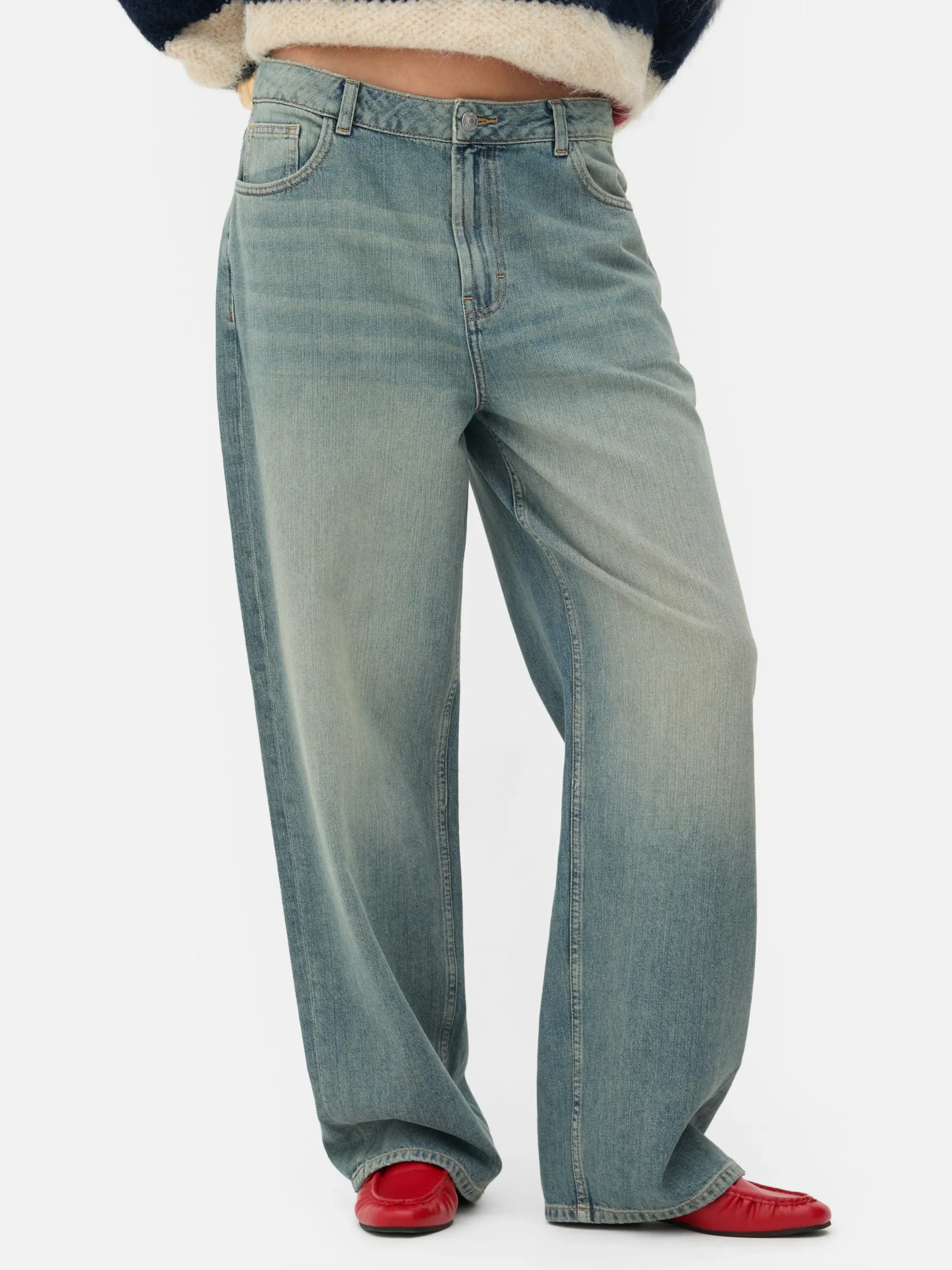 Jeans|Primark Zerrissene „Rita Ora“ Dad-Jeans Hellblau