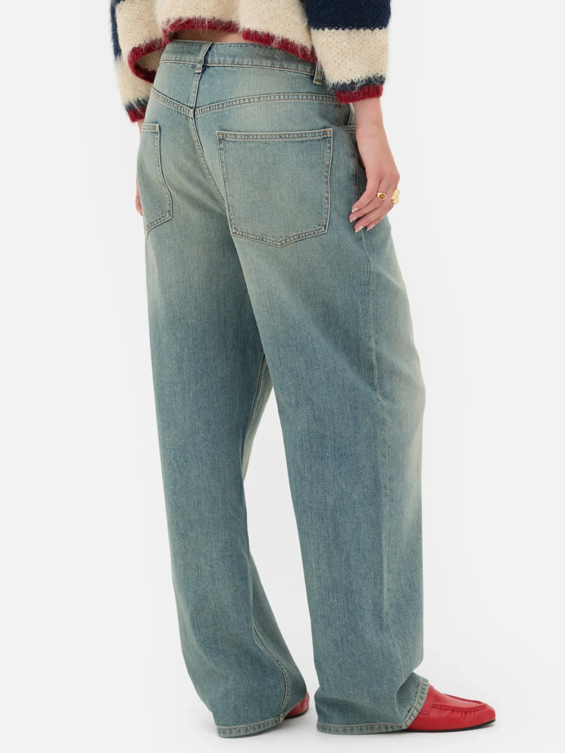 Jeans|Primark Zerrissene „Rita Ora“ Dad-Jeans Hellblau