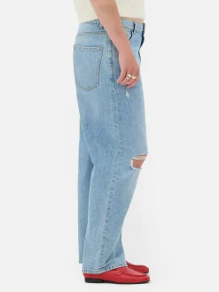 Jeans|Primark Zerrissene „Rita Ora“ Dad-Jeans Mittelblau