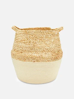 Aufbewahrungsboxen Und Körbe|Primark Zweifarbiger Aufbewahrungskorb Im Seildesign Cremefarben hell