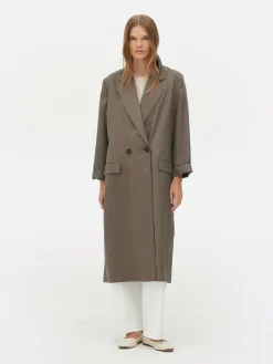 Jacken Und Mäntel|Primark Zweireihiger „The Edit“ Duster-Mantel Taupefarben
