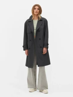 Jacken Und Mäntel|Primark Zweireihiger Trenchcoat Mit Gürtel Anthrazitfarben