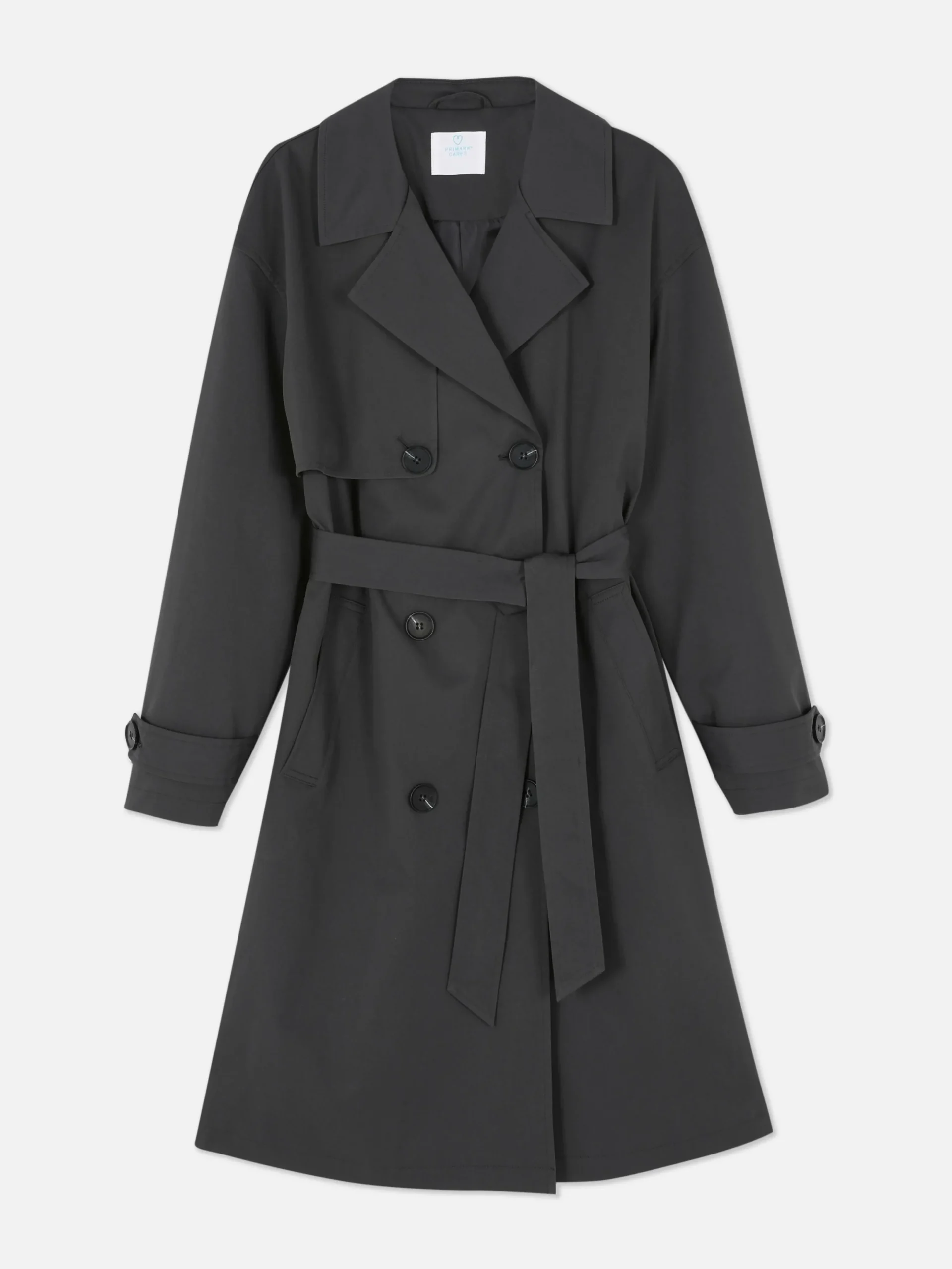 Jacken Und Mäntel|Primark Zweireihiger Trenchcoat Mit Gürtel Anthrazitfarben