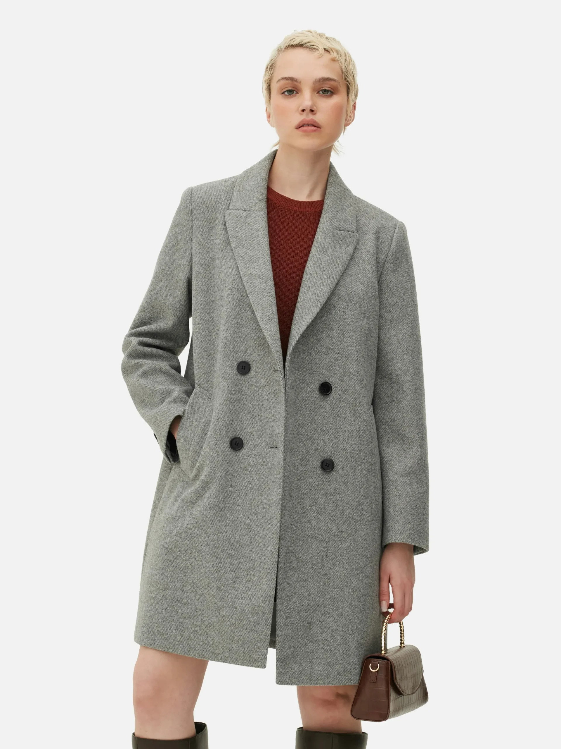 Jacken Und Mäntel|Primark Zweireihiger Twillmantel Grau