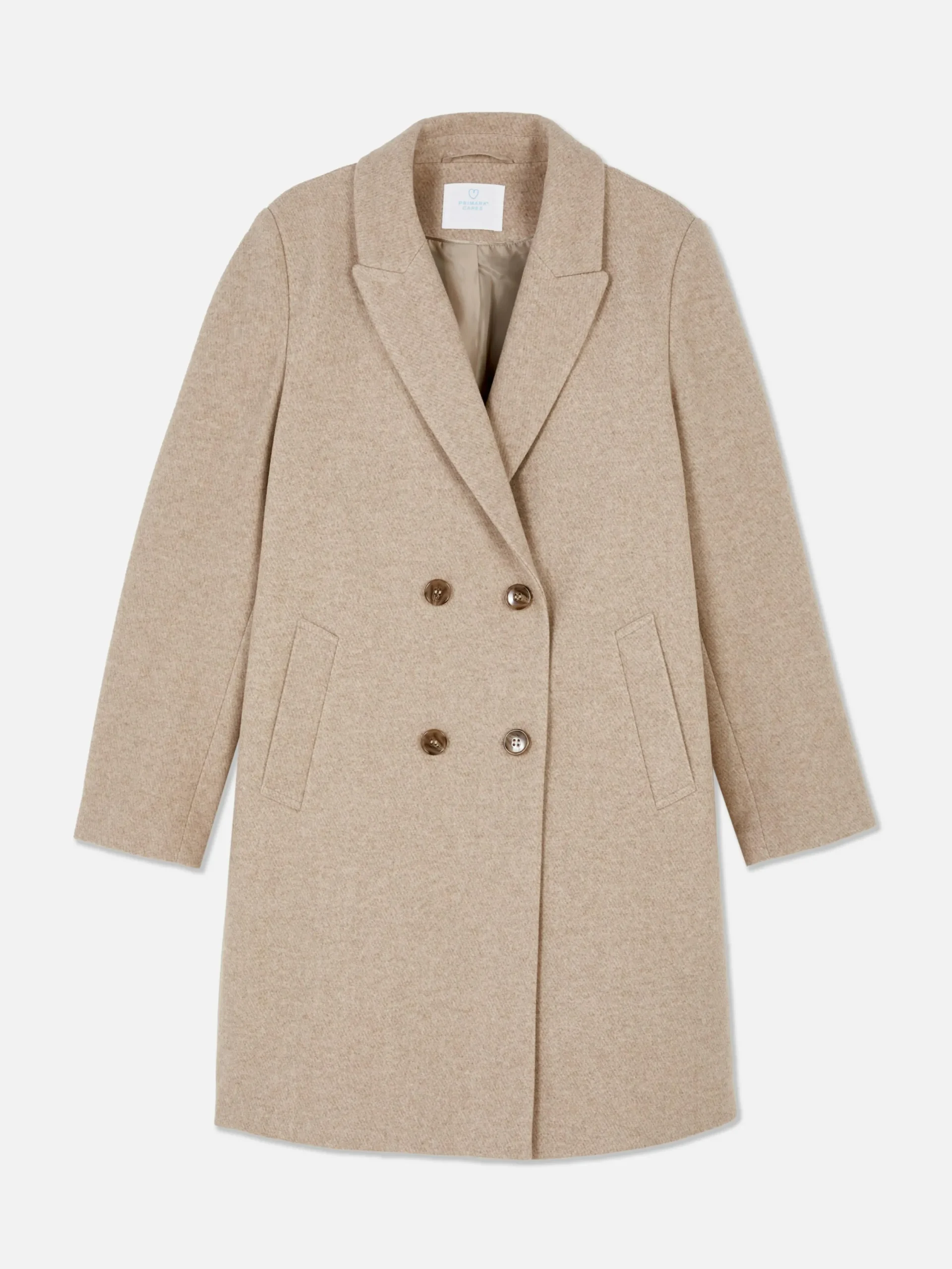 Jacken Und Mäntel|Primark Zweireihiger Twillmantel Hellbeige